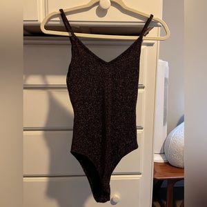 Topshop women’s gold glitter bodysuit
